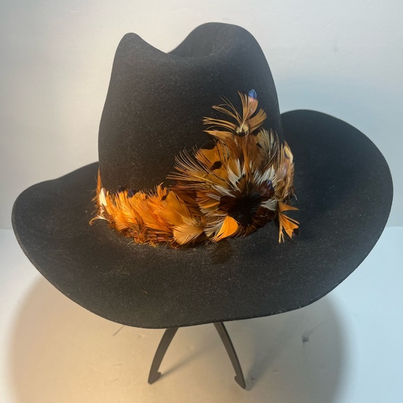 Trail Ridge Other - Trail Ridge Black Cowboy Hat 100% Wool Water Repellent Fur Blend Large VTG